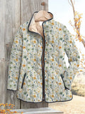 Delightful Floral-Printed Quilted Jacket for Women