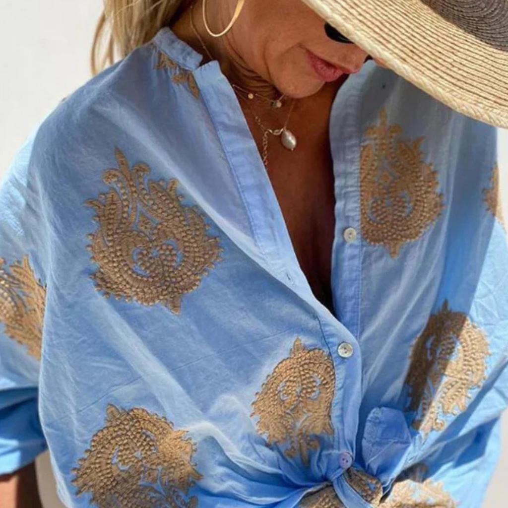 Gaby | Embroidered Button-Down Shirt