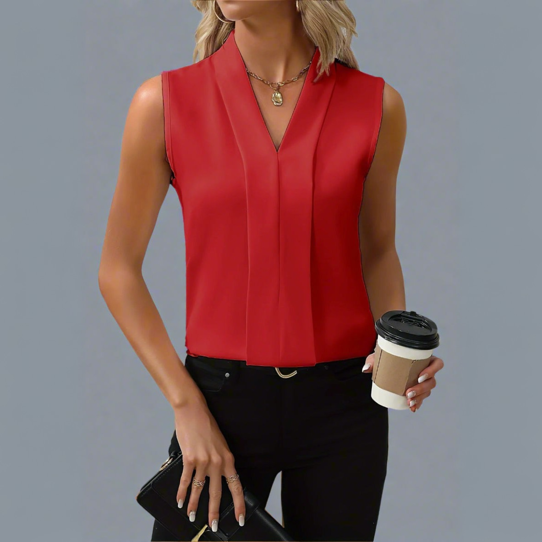 Rome | Sleeveless V-Neck Blouse
