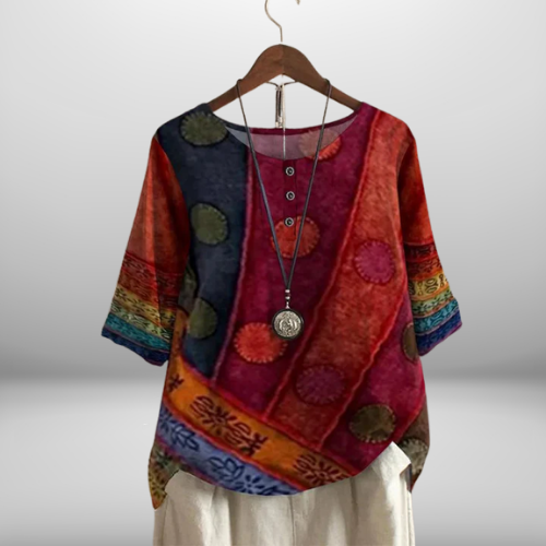 Valarie - Colorful Bohemian Top